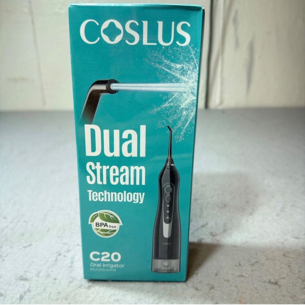 Oral Irrigator C20 Unisex OS Black Dual Stream Portable Water Flosser New